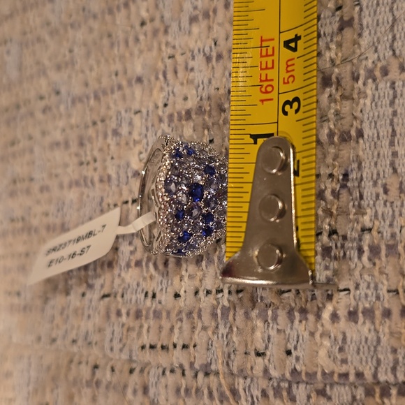 BEAUTIFUL STERLING SILVER BLUE SAPPHIRE STONES RING SIZE 7 - Picture 11 of 15